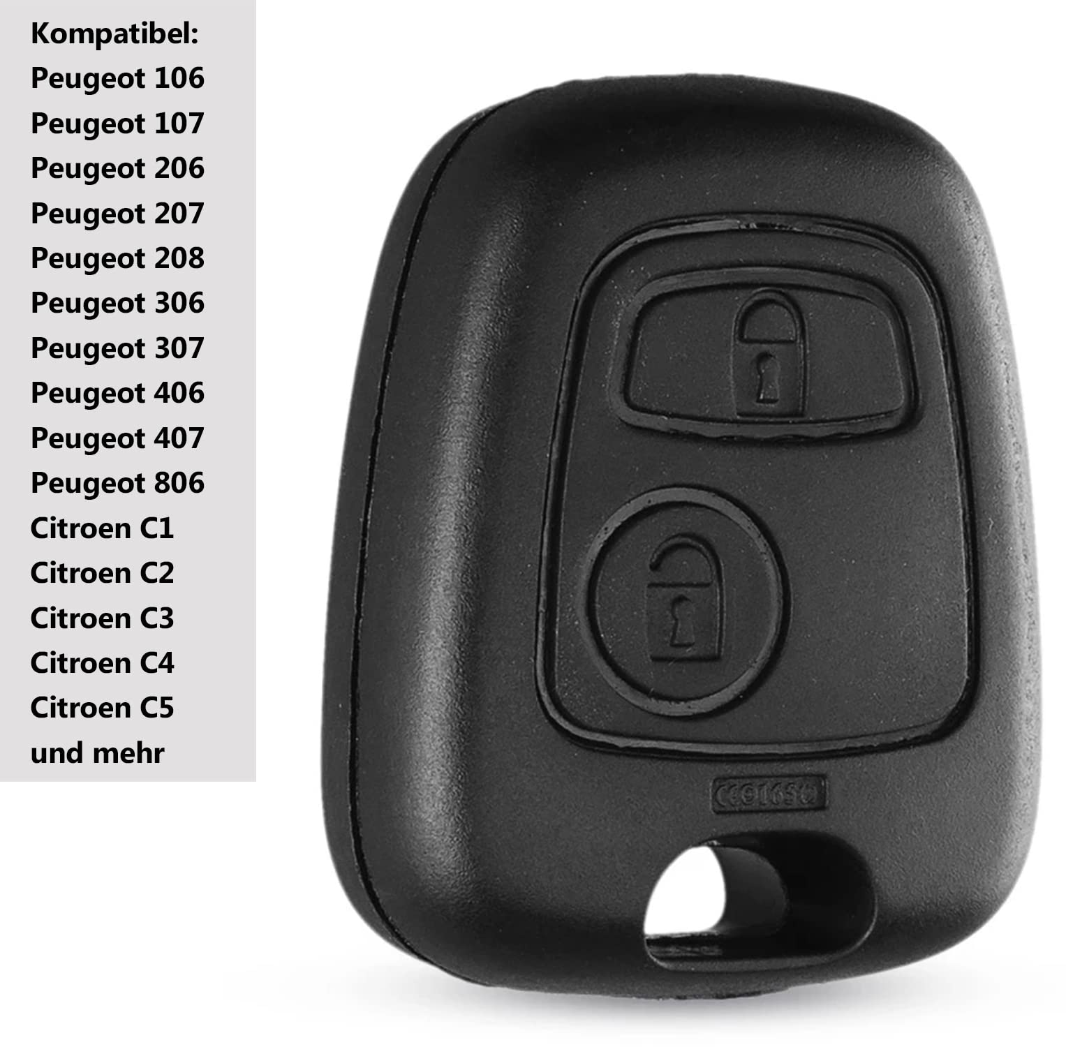 Coque De Clé Voiture Pour Peugeot Et Citroën - Protection En Silicone TPU, Noir, Compatible 206, 207, 208, C1, C2, C3, Etc.