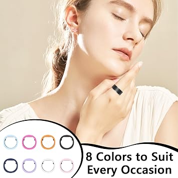 8 Pcs Smart Ring Protector, Silicone Ring Protector Compatible with RingConn Gen 2/2 Air, Anti-Scratch Silicone Ring Cover for Women, Men, Outdoor, Gym, Daily Use (Size M: 9/10/11)