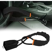 Car Steering Wheel Lock, Seat Belt Lock, Anti-Theft Device, Max 19 Inch Length, Small and Light-Weight, Multi-Functional, Fit Most Vehicle, SUV, Golf Cart Security