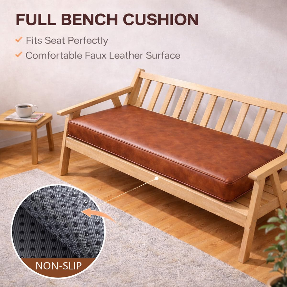 Genérico CojíN para Banco Exterior 5 Cm, Cojines para Banco Cuero Impermeable, Antideslizante Y con Funda Removible, Ideal para JardíN, Patio Y Mobiliario De Exteriores,Azul,120X40X5CM