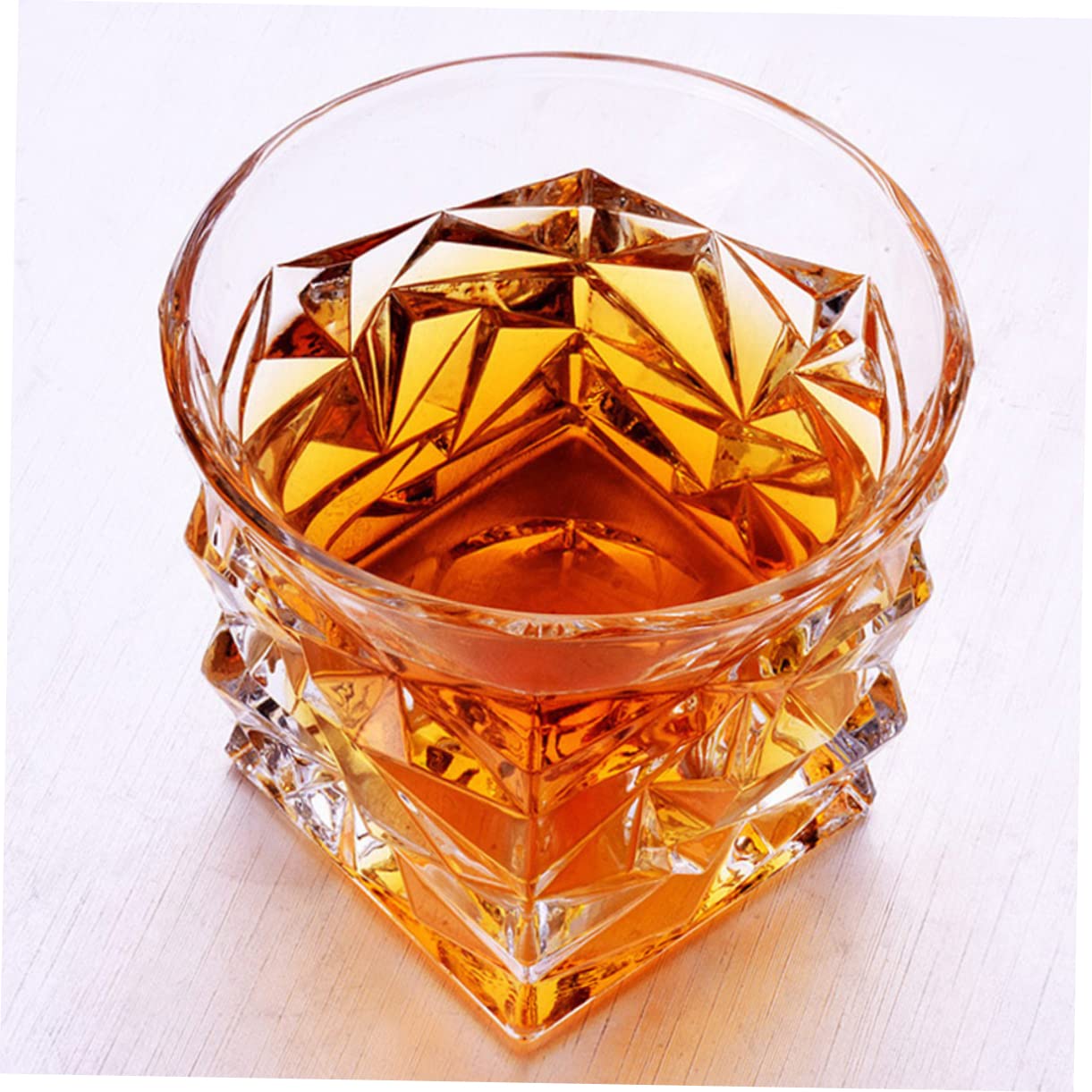 Cabilock 3 Sätze Whiskyglas Aus Bleifreiem Kristallglas Kreatives Diamantgeschliffenes Design Hochwertige Bierkrüge Für Restaurantdekoration Transparent Drinnen Und Draußen 2 Stück * 3