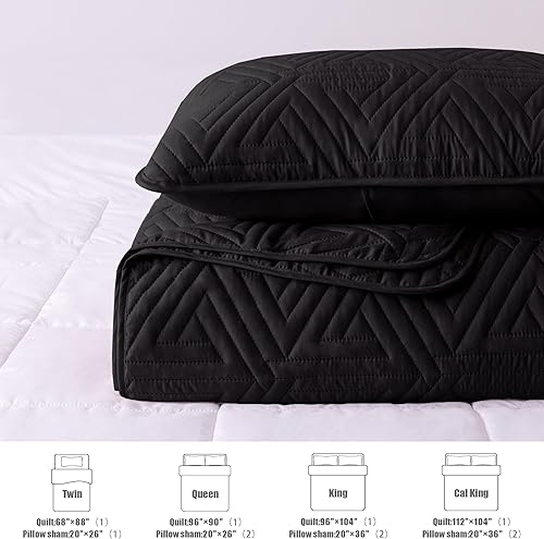 Miniatura 5 de Whale Flotilla Juego de edredón suave tamaño Queen para todas las estaciones, juego de cama geométrico ultrasónico de 3 piezas, colcha reversible