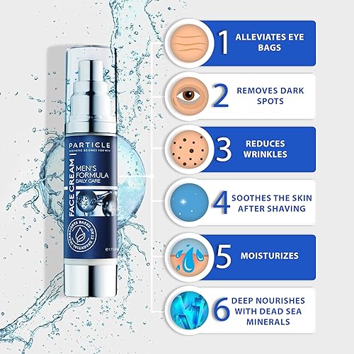 Miniatura 3 de Particle Crema facial para hombre, 6 en 1, hidratante facial para hombre (1.7 onzas), tratamiento de bolsas de ojos y loción facial para hombres,