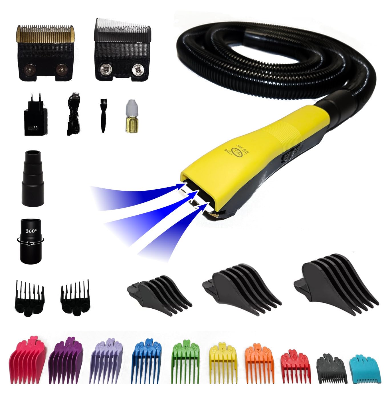 2x Scherkopf, Haarschneider Staubsauger 2 in 1 Haare Schneiden Saugen mit Absaugsystem Hair Easy Cut