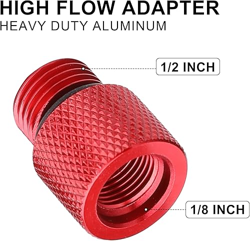 Vista 3 de Hromee Juego de puntas de goma de 1/8 pulgadas para pistola de soplado de aire, boquilla de pistola de compresor de aire de 4 piezas con adaptador