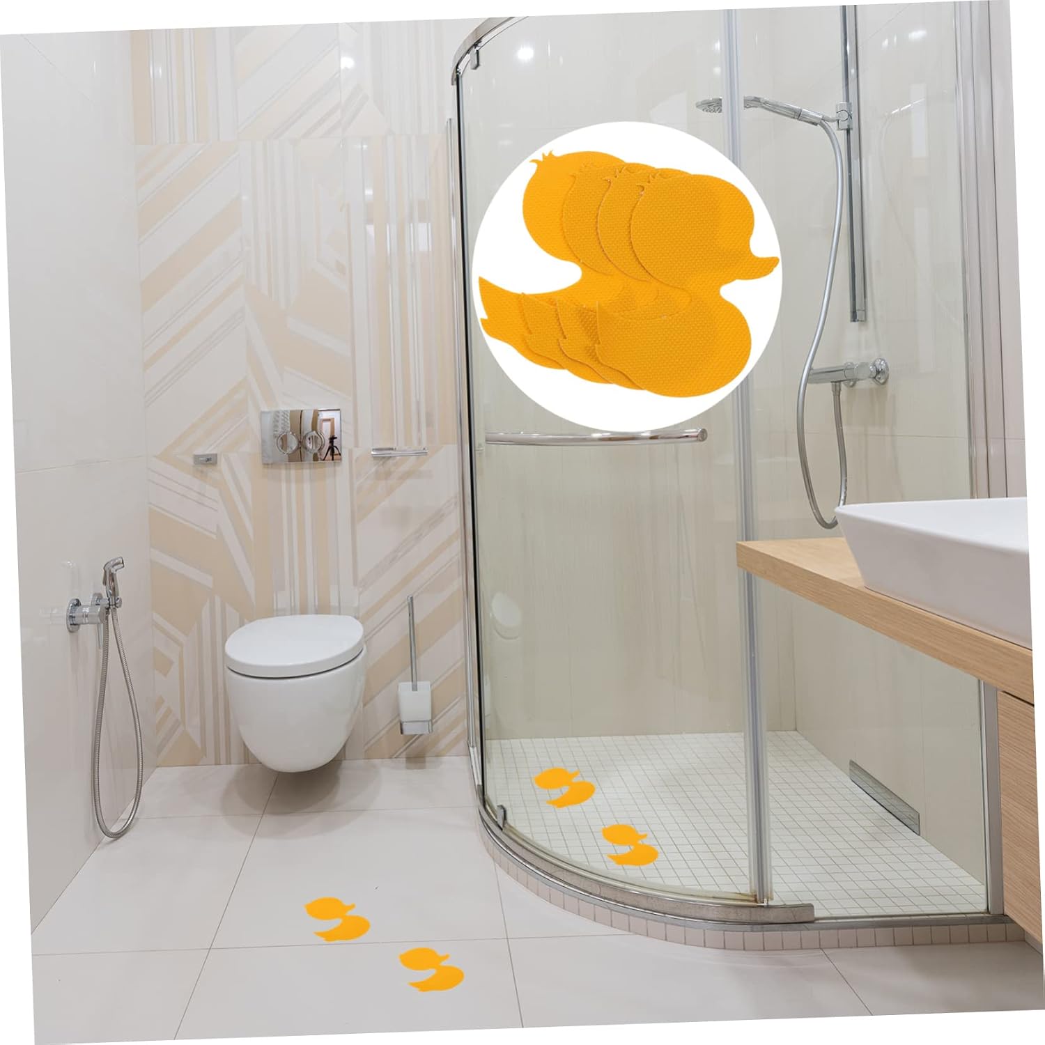 Cabilock 12pcs Yellow Bathtub Stickers PEVA Anti Slip for Boys and Girls