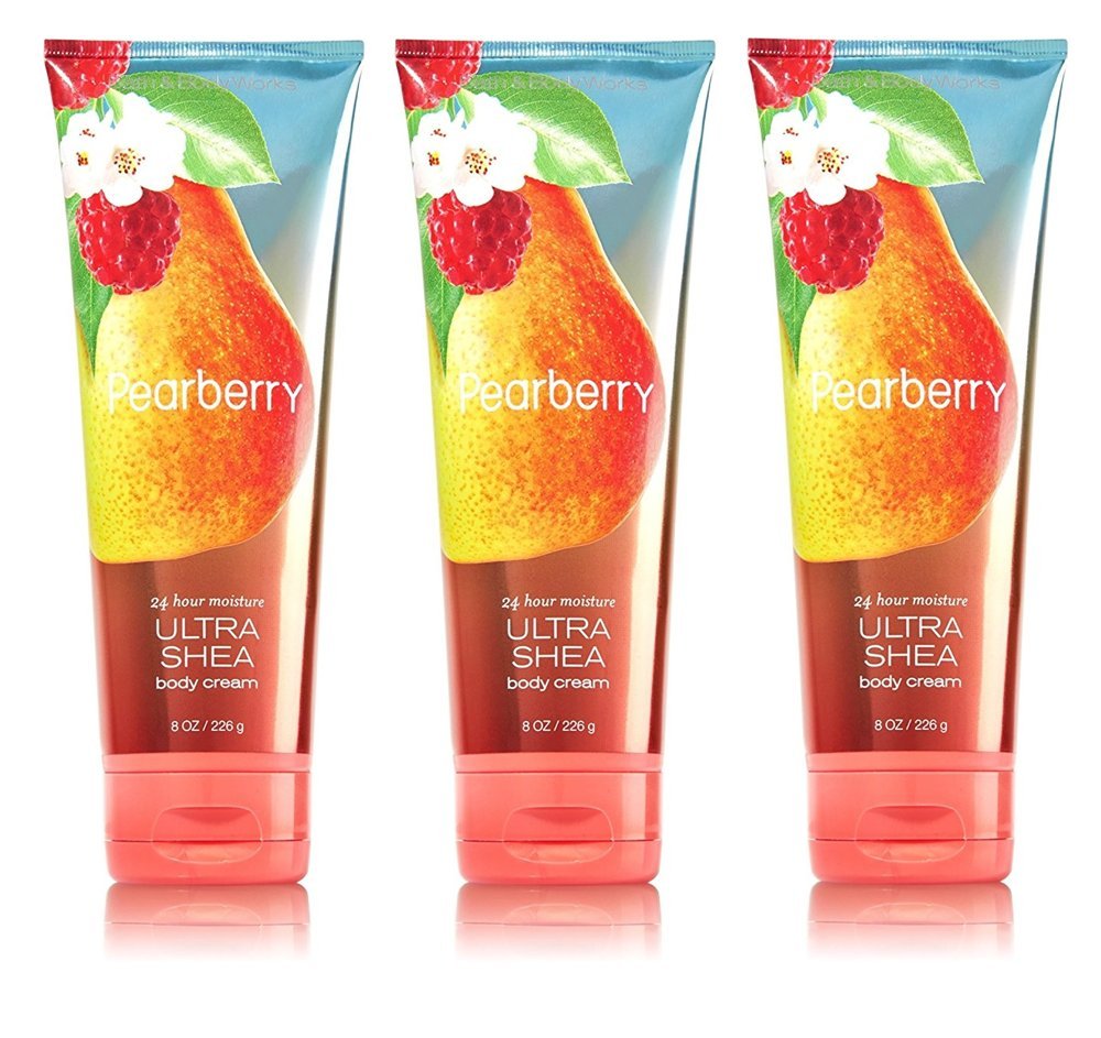 Bath & Body Works Pearberry Ultra Shea Cream 8 oz - Pack of 3