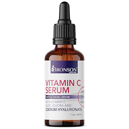 Miniatura 5 de Bronson Suero de vitamina C para cara, suero facial antienvejecimiento con ácido hialurónico de primera calidad, vitamina E, aloe y jojoba, suero
