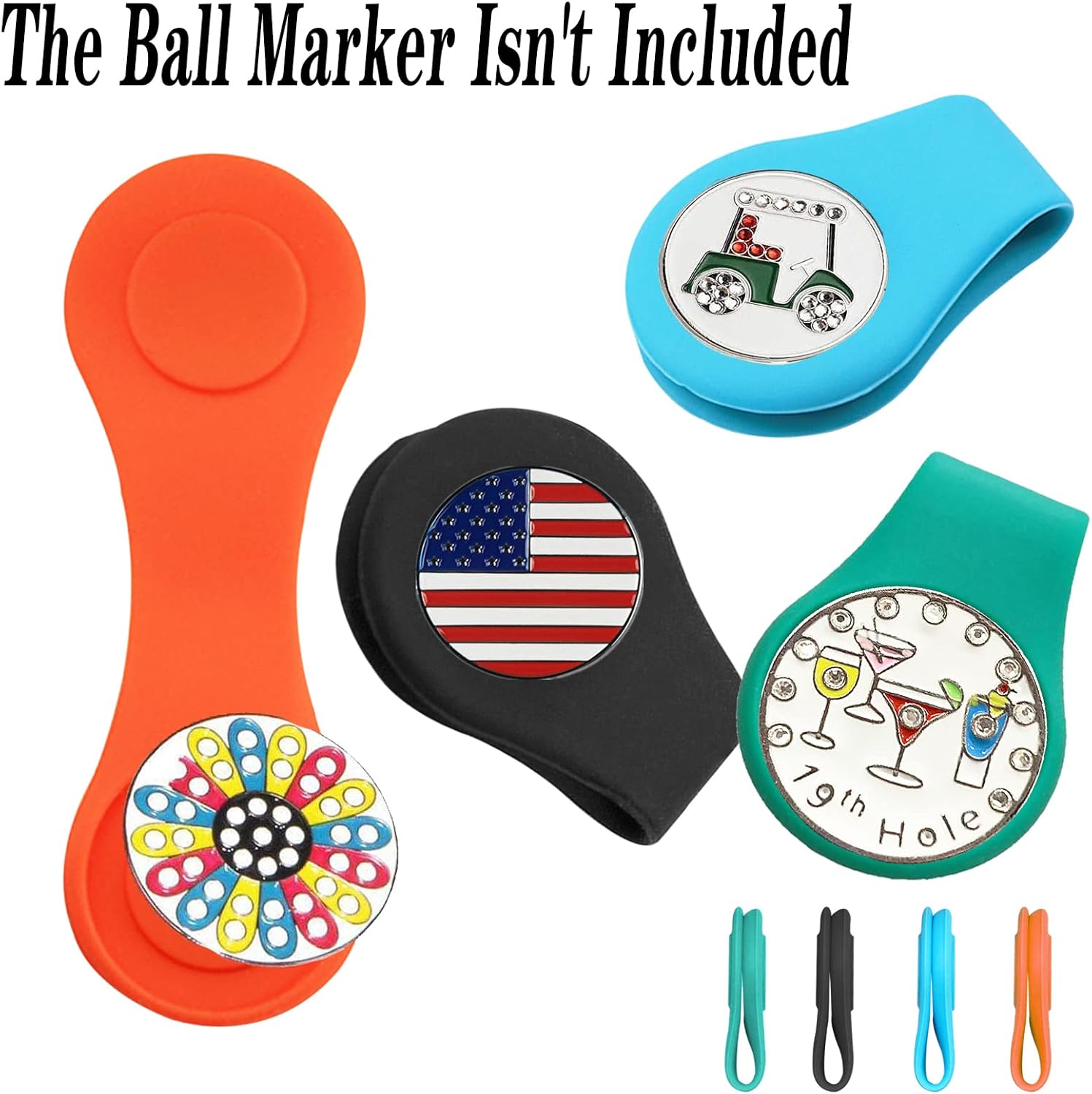 review FINGER TEN Golf Hat Clip Ball Marker Holder 4 Pack Upgrade Silicone with Strong Magnetic Attach to Pocket Cap Edge Gifts for Golfers Men Women Kids…