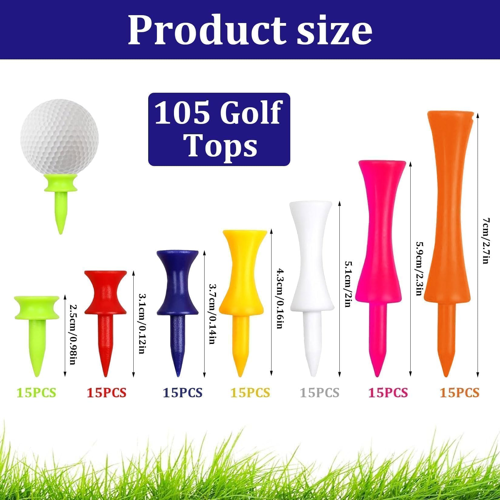 Tees de Golf Plástico Reutilizables para Práctica de Golf Accesorios