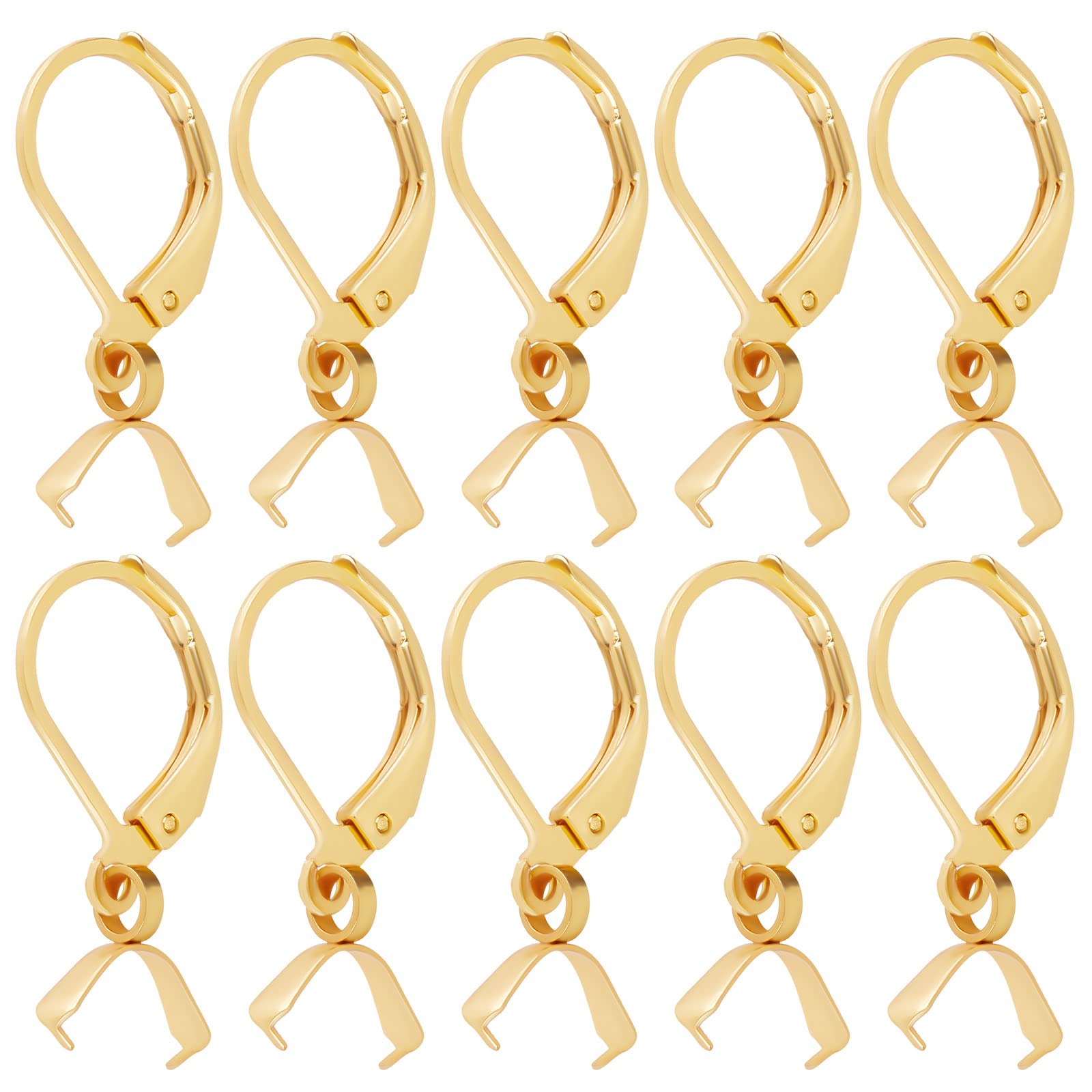 Beebeecraft 50 Boucles D'Oreilles Crochets Acier Inoxydable Avec Pendentifs - Fournitures DIY Argent