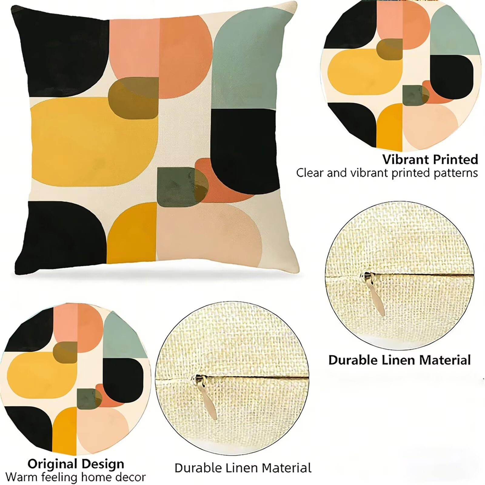Housse de Coussin Canapé Couleur Orange 70x70cm Exterieur Impermeable GéOméTrie Taie D'oreiller Décoratif Aesthetic Housse Coussin Decoration pour Chambre Sofa Jardin Balcon Terrasse Lot de 2. P-4066