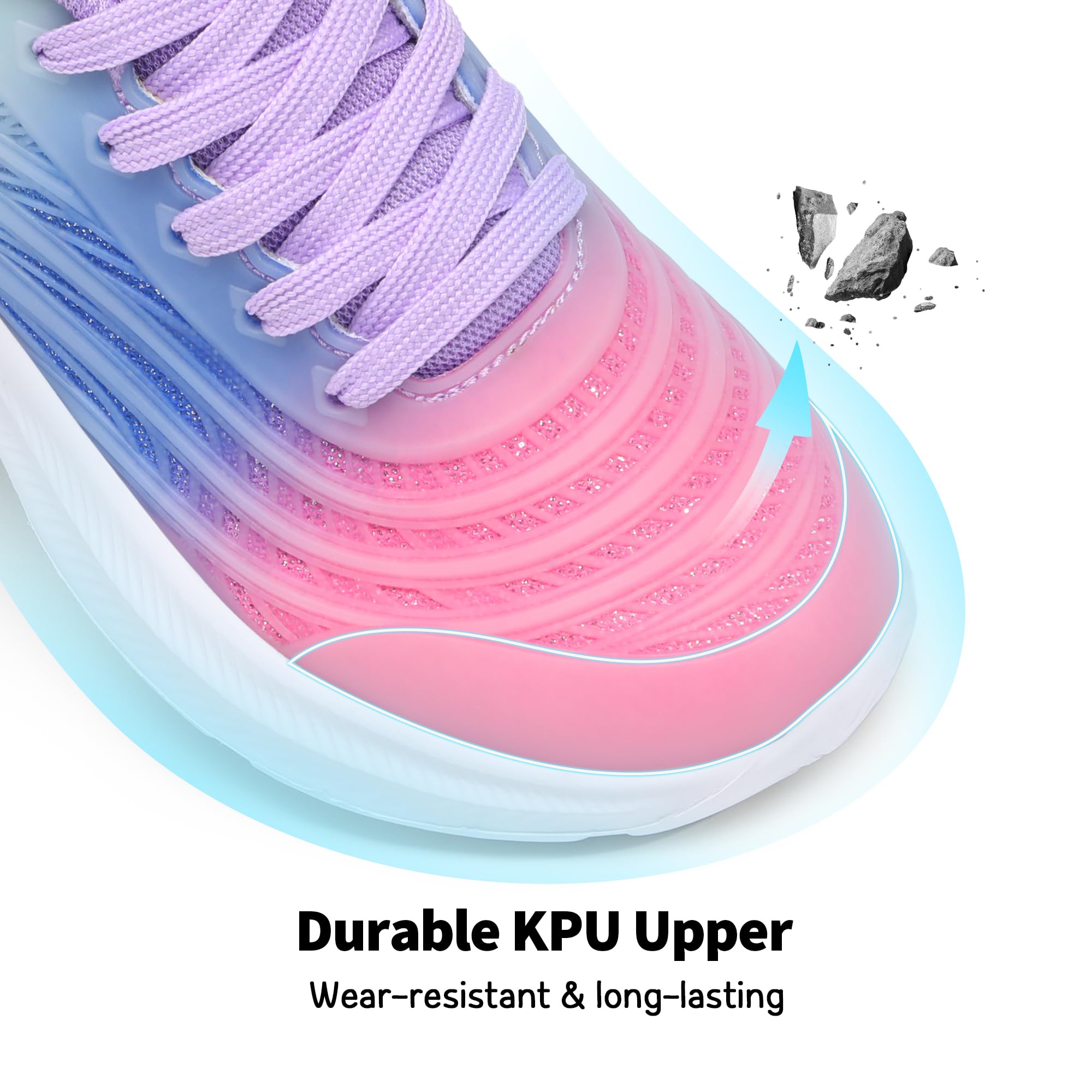 DREAM PAIRS Girls Boys Shoes Kids Tennis Sparkle Glitter Lace up Athletic Running Sneakers,Size 2 Little Kid,Pink/Blue/Light Green,SDRS2330K