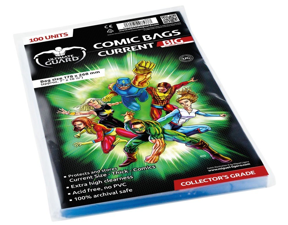 Ultimate Guard "BIG Comic Bags (Current, Transparent)