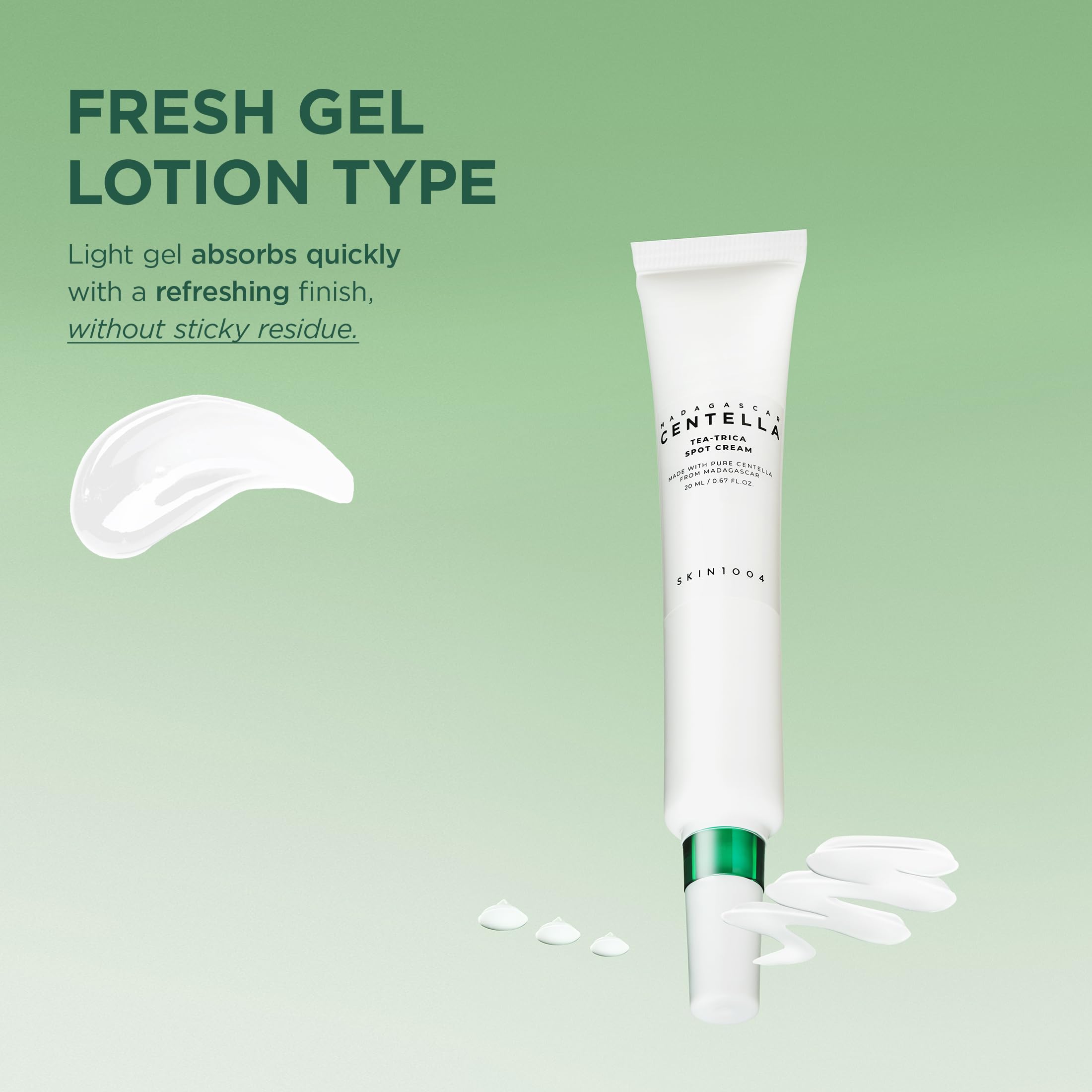 SKIN1004 Madagascar Centella Tea-Trica Spot Cream – zabieg punktowy z 15% wodą z drzewa herbacianego i 1% TECA – kojący krem do skóry skłonnej do trądziku, tłustej i wrażliwej skóry, 20 ml