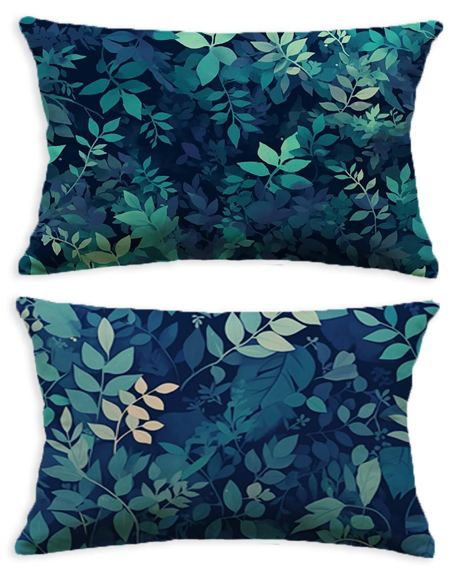 Housse de coussin turquoise 40x60 lot de 2 taies rectangulaires