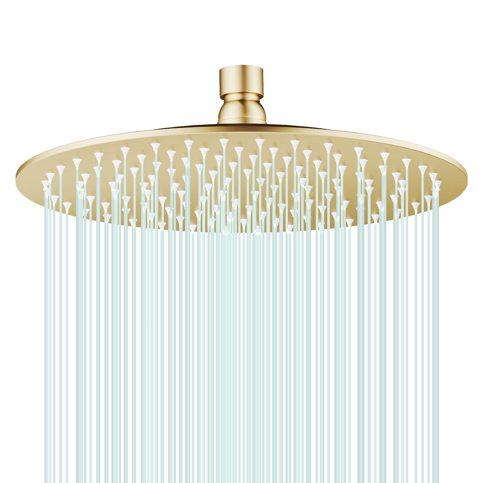 Photo 1 of AULEEND Stainless Steel Rain Shower Head - Brushed Gold, 10-Inch
