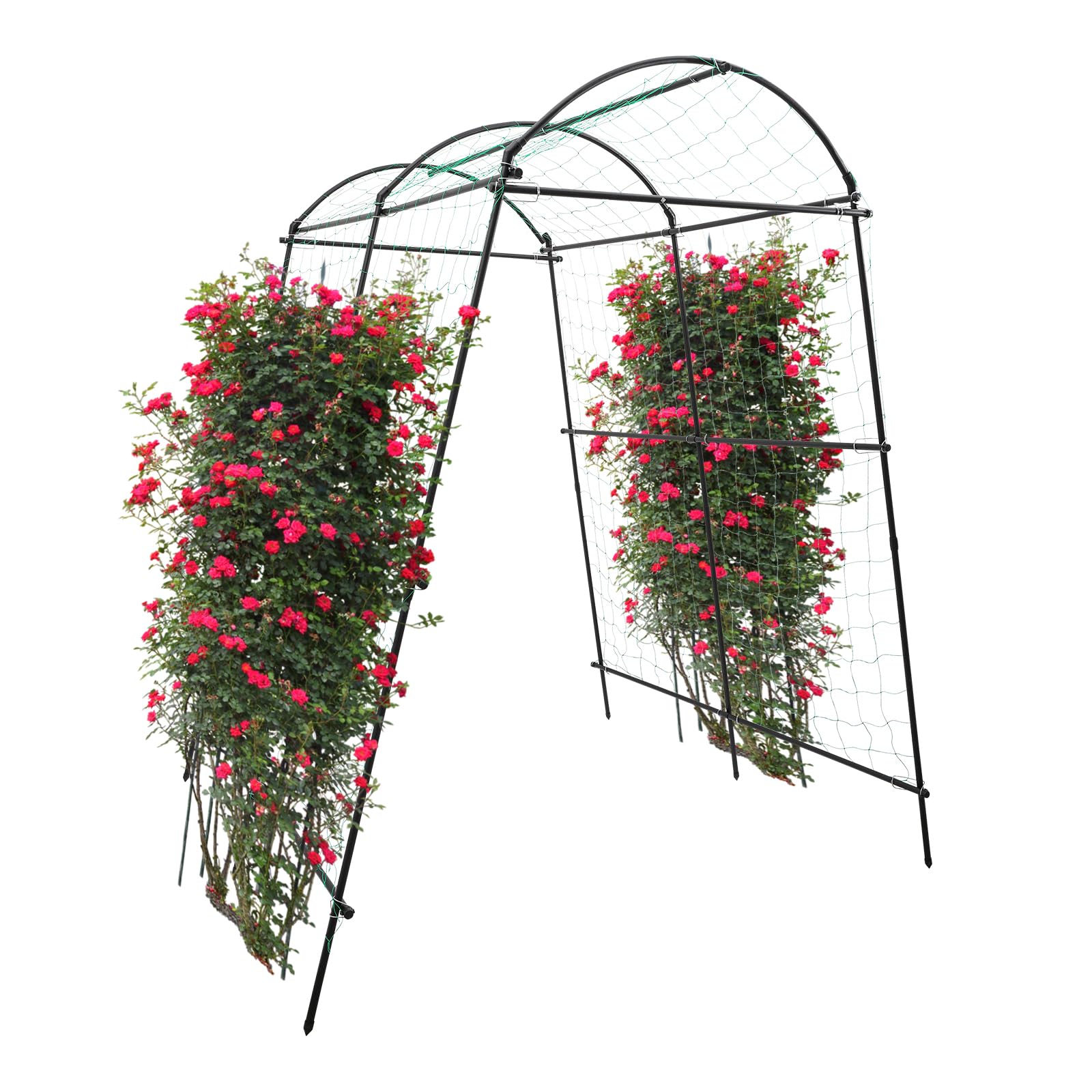 Traliccio da Giardino per Arrampicata su Piante, Arco Metallico Alto 2,3 m, Nero, Acciaio Q195, Forma ad A, Moderno, Galvanizzato e Rivestito in Plastica