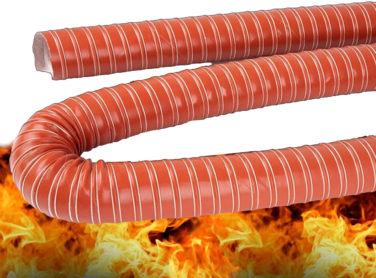 13 Ft High-Temperature Silicone Duct Hose for Brake Cooling & Air Systems - Flexible Dryer Venting, Coated Fiberglass, 225mm (8 7/8"), Heat Resistant, Durable Performance