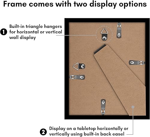 Vista 474 de Americanflat Portarretratos de 8 x 12 pulgadas con plexiglás pulido, juego de 2 portarretratos de 6 x 8 pulgadas con paspartú o para fotos de 8 x 12