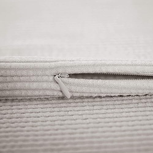 Miniatura 3 de Deconovo Fundas de cojín decorativas para cama, sofá, 20 x 20 pulgadas, 1 unidad, gris claro