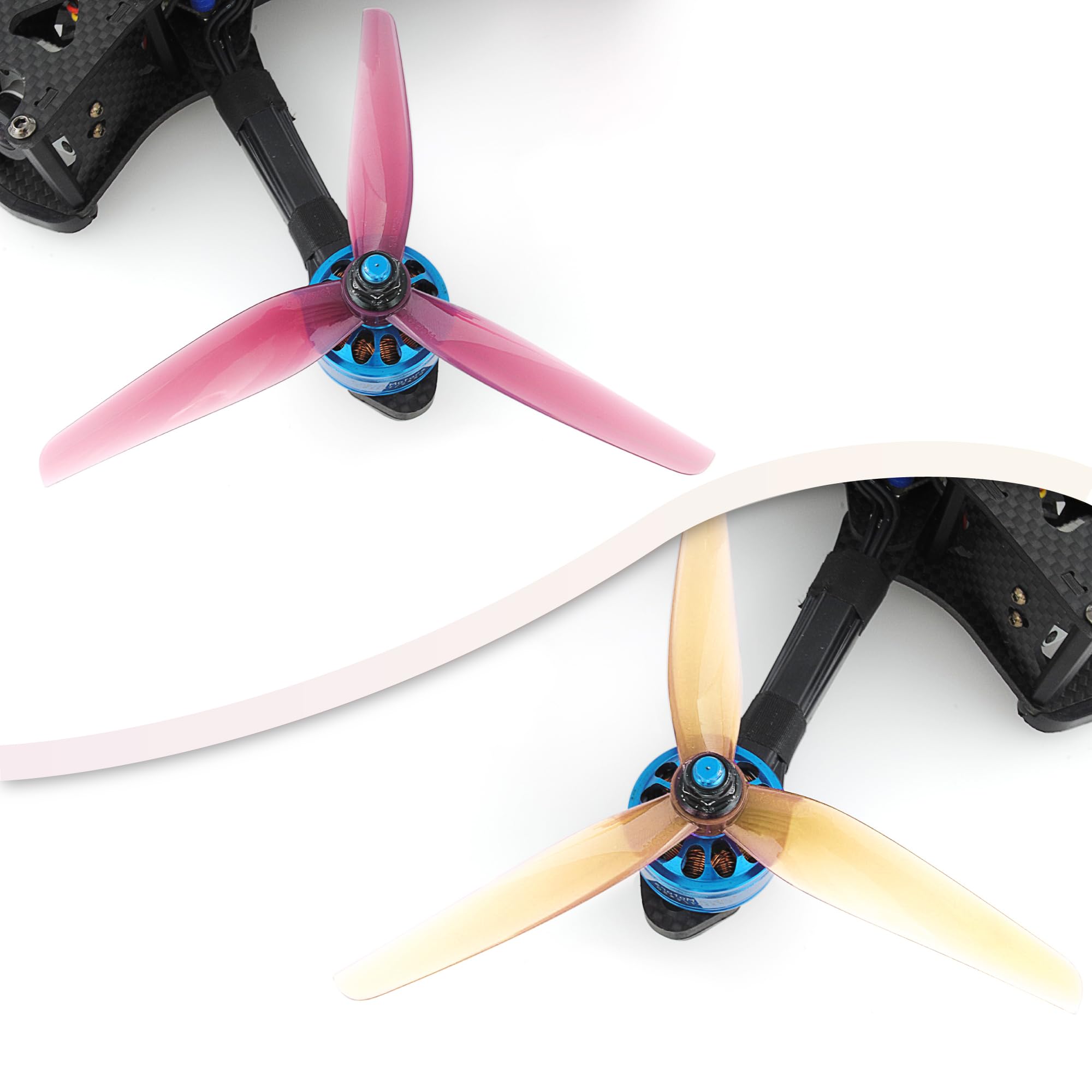 HQProp Ethix P3 Lot de 12 hélices Tri-Blade au beurre d'arachide et à la gelée pour drone quadrirotor RC FPV 13 cm