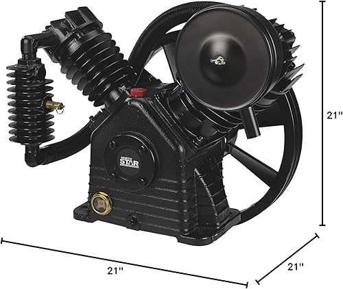 Miniatura 10 de NorthStar Bomba de compresor de aire - 2 etapas, 2 cilindros, 24.4 CFM a 90 PSI, 175 PSI máx