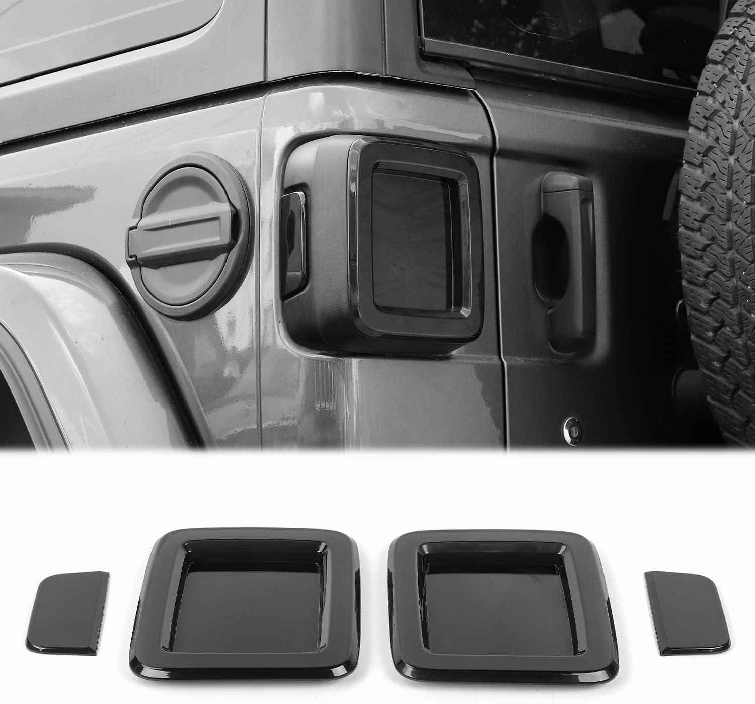 CheroCar Tail Light Cover Lamp Guard Trim Frame Bezels for Jeep Wrangler JL 2018-2026 (Halogen Tail Light Only), Exterior Decoration & Protection Accessories