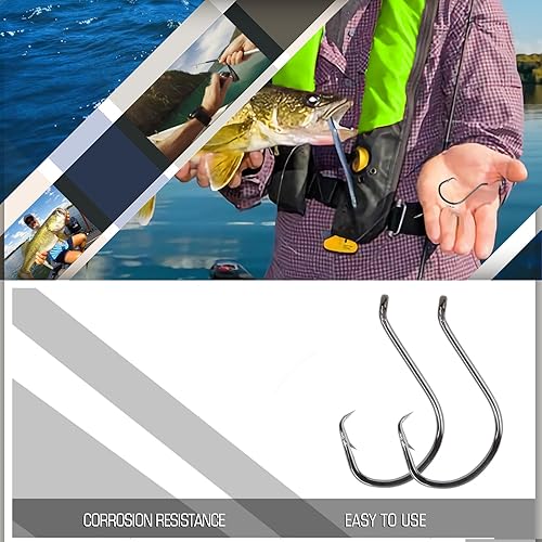 Miniatura 10 de AMYSPORTS Trout Bass Fishing Hook Saltwater Steel Strong Fishing Hook Octopus Bait Freshwater Circle Hook Sharp Stainless