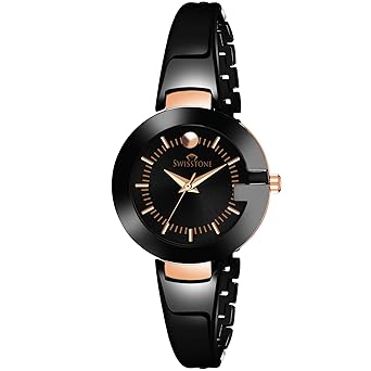SWISSTONE Analogue Womens Watch (Black Dial Black Colored Strap)