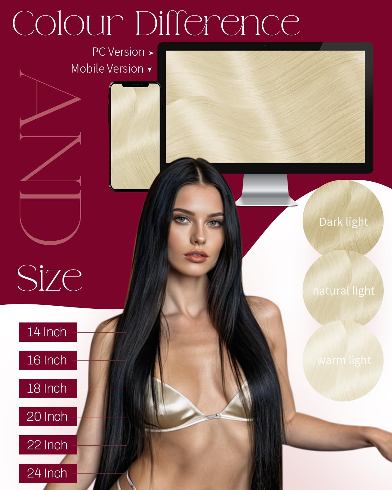 Moresoo Weft Hair Extensions Real Human Hair Medium Brown Highlighted Platinum Blonde Sew in Human Hair Extensions Brown to Blonde Full Head Remy Straight 18 Inch 100g/Pack #P6/60 — view 15