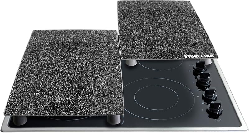 STONELINE Herdabdeckplatten/Schneideplatten-Set aus Glas
