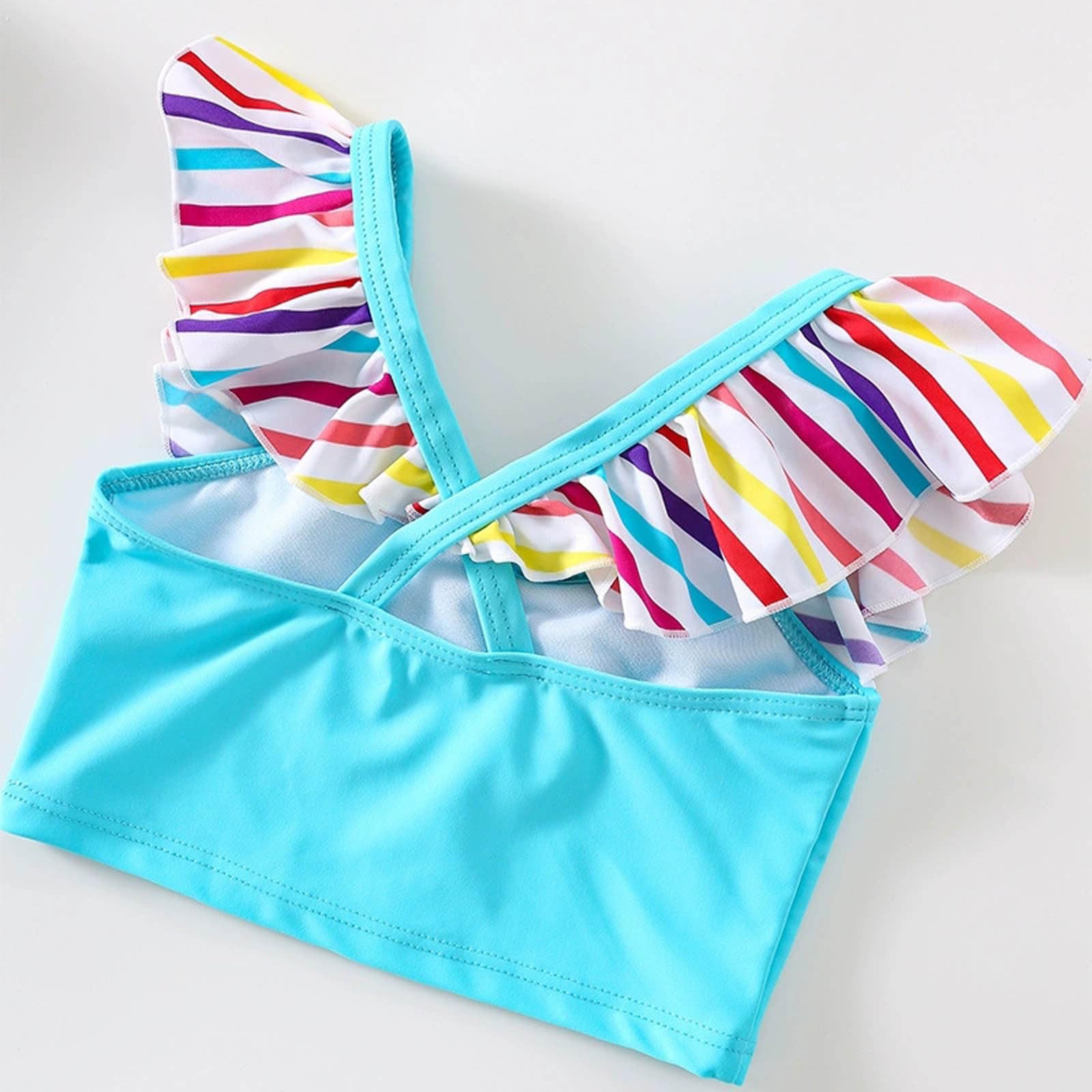 Generisch Bañador deportivo de dos piezas para niñas con falda de volantes y estampado floral para niños pequeños y niños, ideal para nadar en la playa