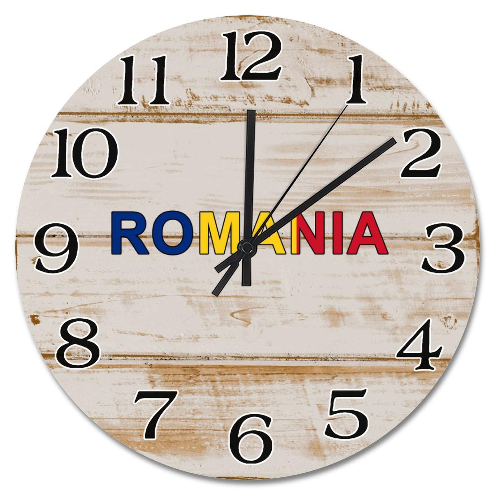Horloge murale drapeau Roumanie décoration murale rustique cuisine