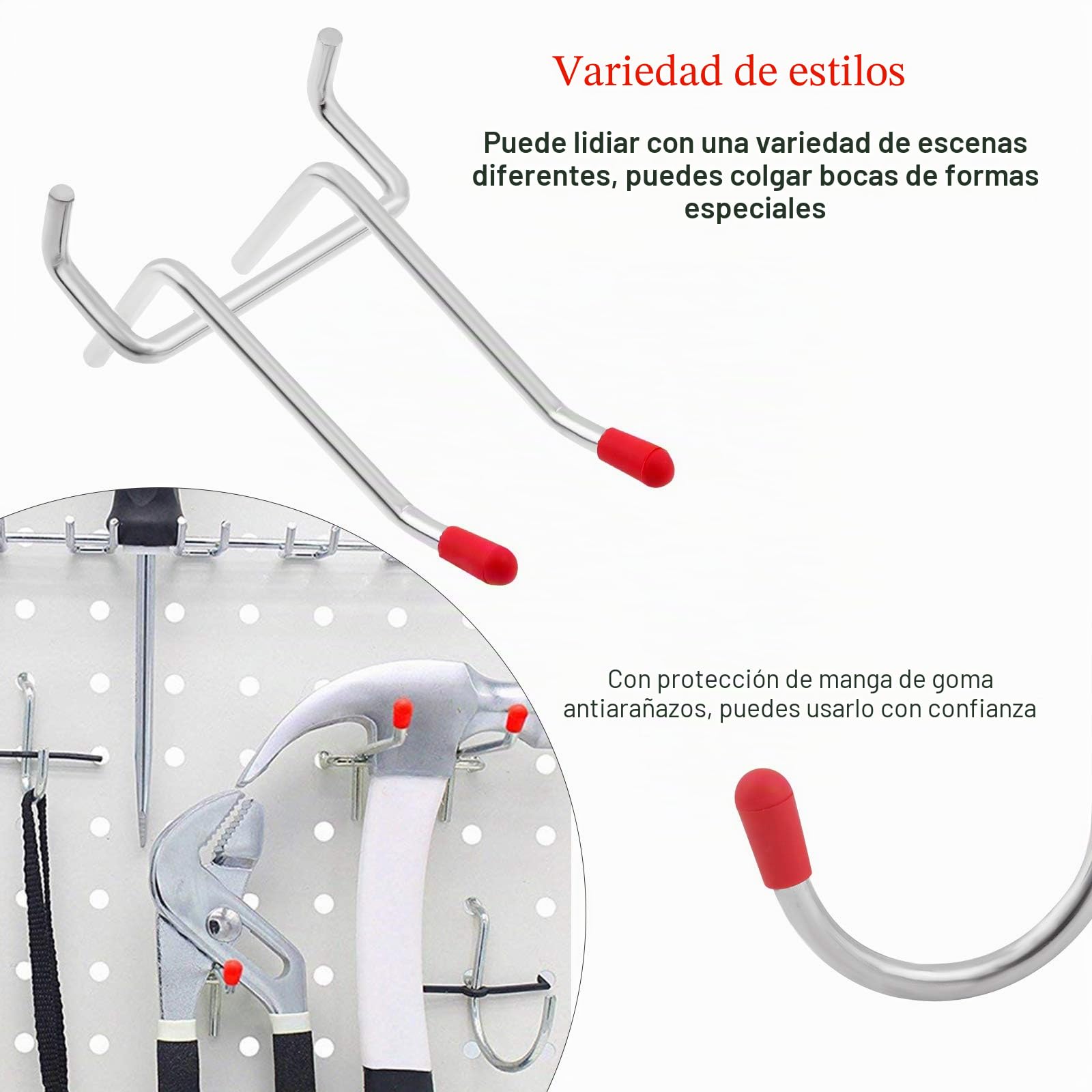Pegboard Hooks Surtido, Peg Board Hook Attachments Conjunto y organización Storage Tienda Tools, para Organizar Varias Herramientas ( 230 piezas)