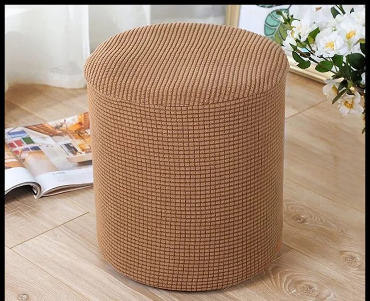 WOYAOFEI Square/Round Ottoman Slipcover Cover Stretch Footstool Foot Stool Covers Ottoman Cover, Thicked Cover For Pouffe, Decorative Washable Sofa Foot Rest Cover (Color : #15, Size : (30X30CM))