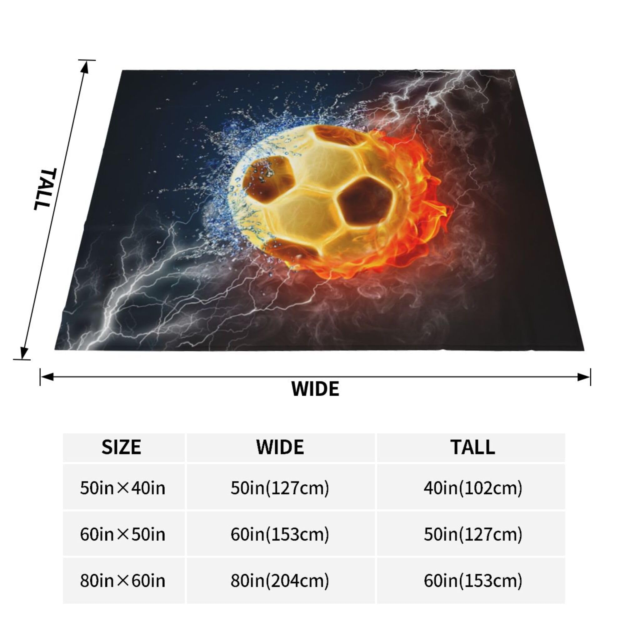 Gaakvrr Soccer Blanket Throw Soccer Ball Blankets Soft Lightweight Flannel Warm Cozy Football Blanket Gifts for Sport Fans Kids Adults 130x150cm(50x60 Inch) - Image 4