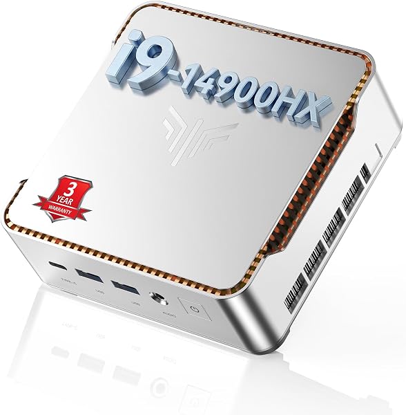 NiPoGi Hyper H2 Mini PC,Ιntel Core i9-14900HX(Vincere i7-12700H/i9-13900HK,24C/32T,fino a 5,80GHz),32GB DDR4 1TB NVMe SSD Mini Computer W-11 Pro,4K Triplo Display HDMI/DP/Type C/WiFi6E per Ufficio - 1