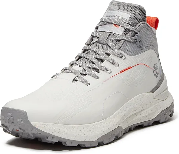 Timberland Men's Motion Access Mid Lace Up Waterproof Hiking Boot, White Jacquard, 12 Medium