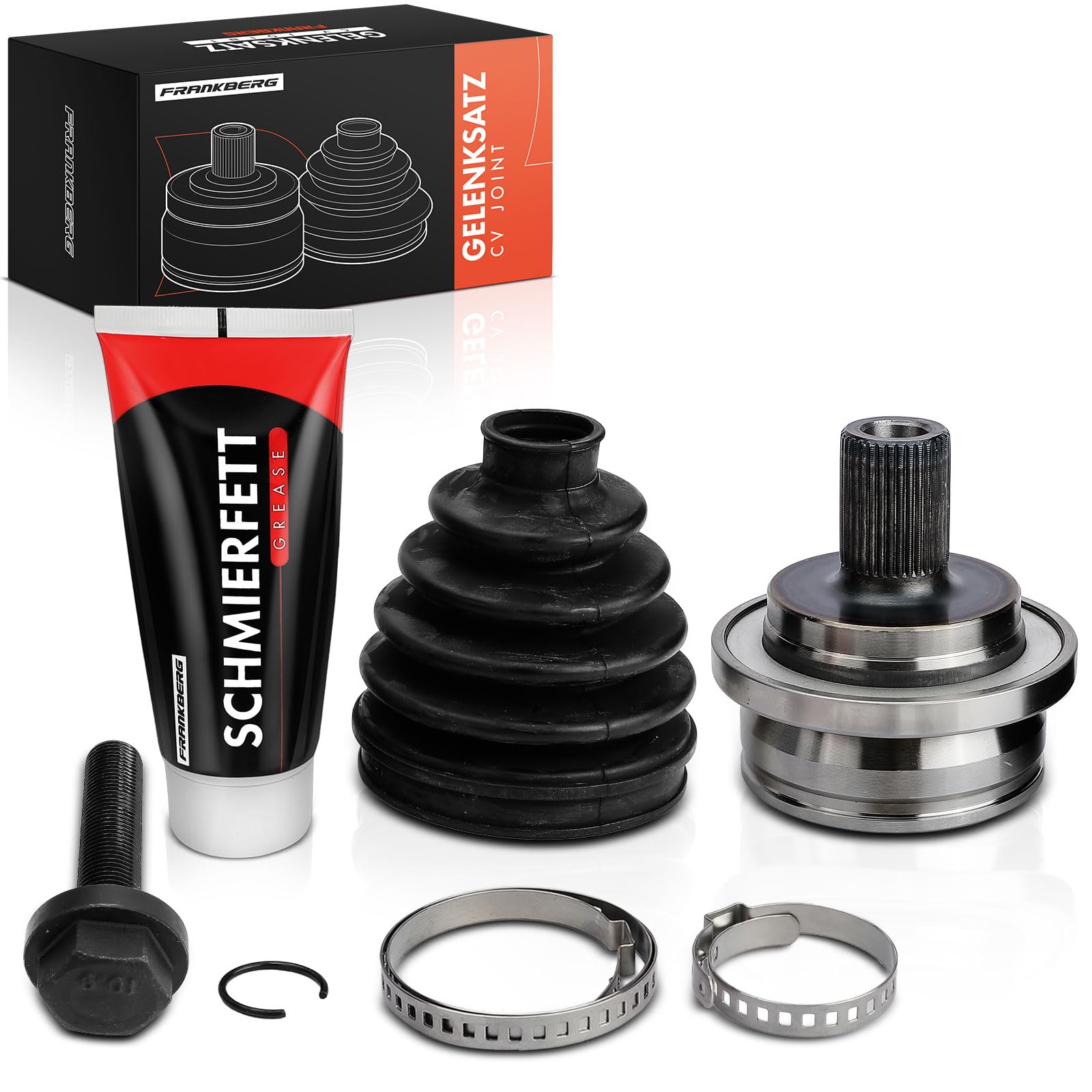 Frankberg Kit de junta homocinética lateral de la rueda delantera | A2033300300; Compatible con: Clase E W211, Clase E Modelo T S211, Clase C Modelo T S203, Clase C W203