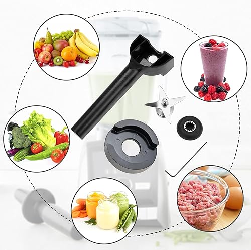 Miniatura 6 de Mezclador de 4 cuchillos con tuerca de retención, enchufe de accionamiento, llave, kit de reparación de herramientas de extracción, pieza de