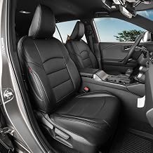coverdream Full Set Car Seat Covers for Toyota 2023-2025 BZ4X & 2026 BZ SUV Seat Cushion,Luxury Waterproof Leather Seat Protector,Armrest Cover Included Black