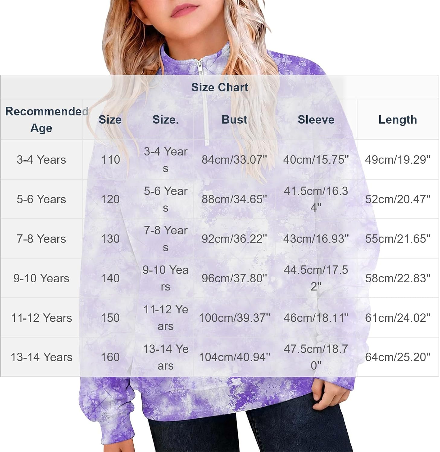 Kids Tie Dye Half Zip Pullover Fleece Hoodie Boho Athletic Sweatshirt Fall