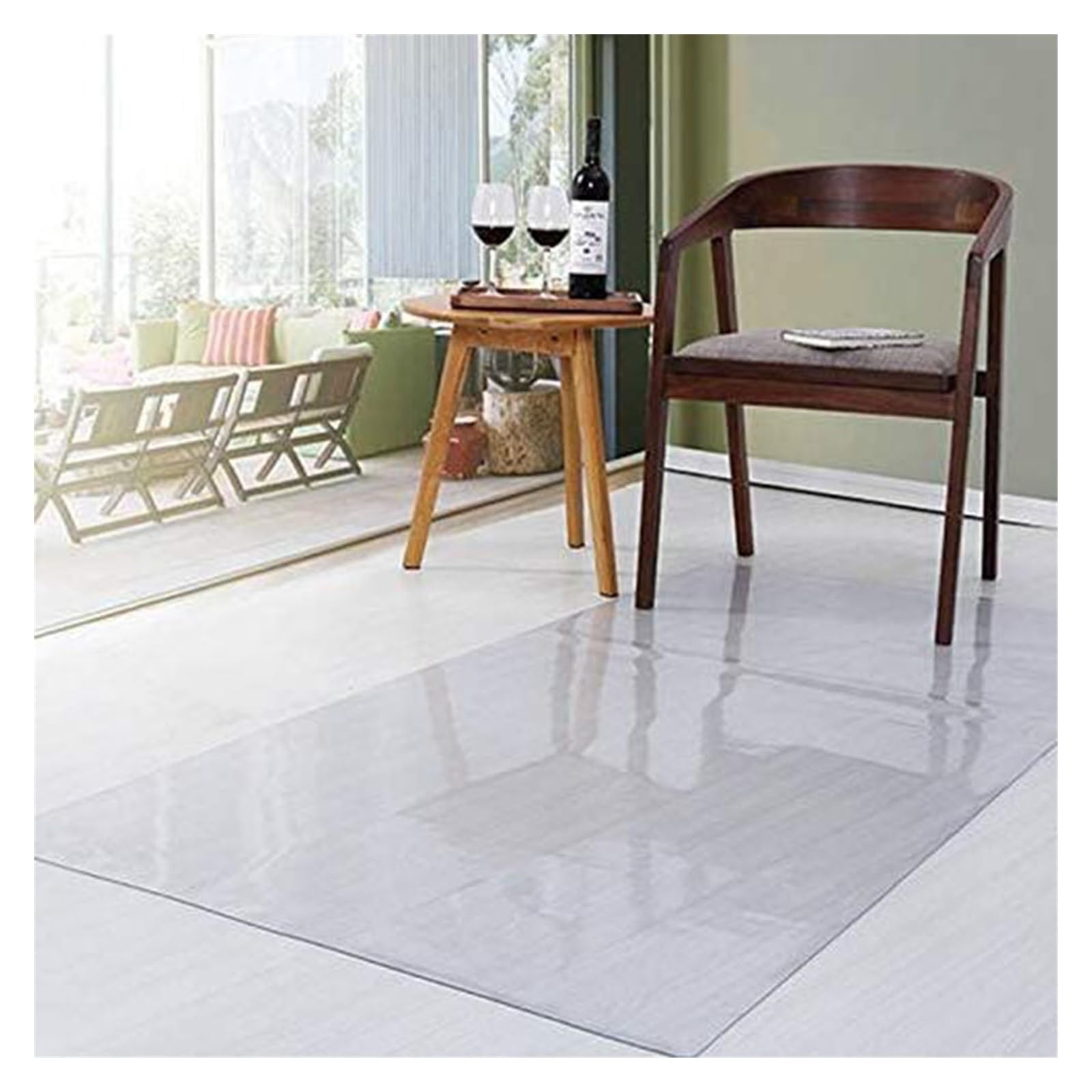 Klarer Kunststoffteppich, Vinyl-Teppichschutz, 1.5mm Clear Vinyl Plastic Floor Runner Protector, Non Skid Transparent Entrance Doormat Kitchen Low Pile Carpet Protector Pad(90x160cm)