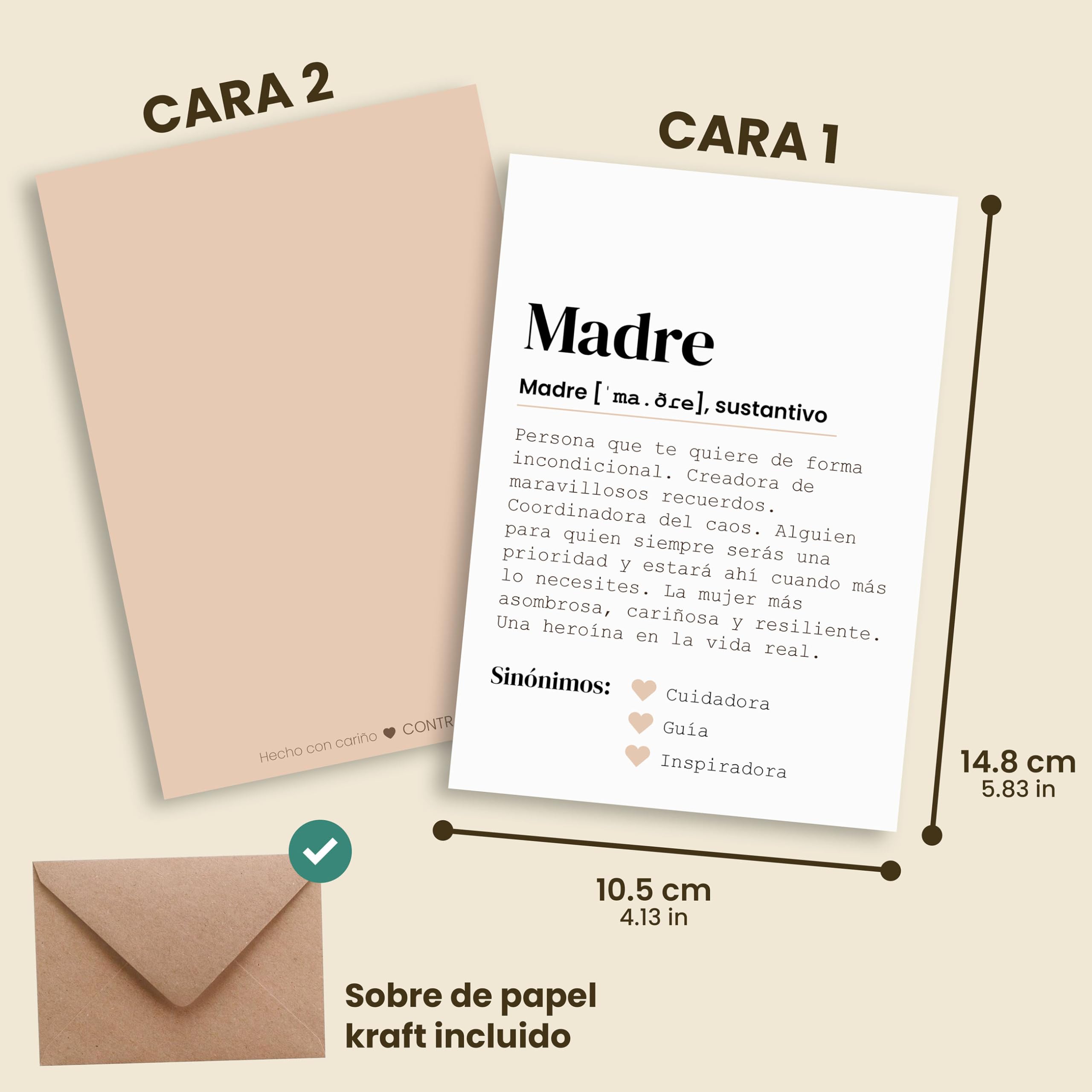 CONTRAXT Tarjeta regalo Dia de la Madre. Regalo original madre Postal mama cumpleaños mama Felicitacion tarjetas feliz día de la madre — view 3