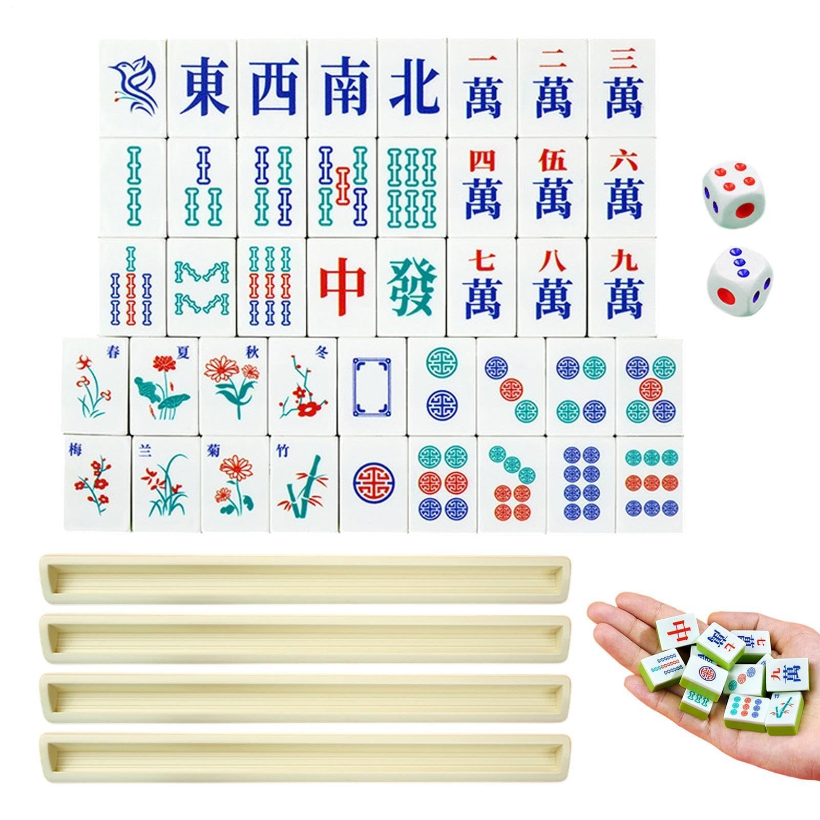 Set Mahjong Mah Jongg Tradizionale | Set Completo Di Mahjong Adatto A Principianti Feste In Famiglia Party All'Aperto Campeggio Piscina Golf Montagna Compleanni