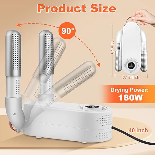 Miniatura 5 de Secador de guantes de boxeo con temporizador inteligente, guantes de perforación de temperatura constante para niños y adultos elimina eficazmente