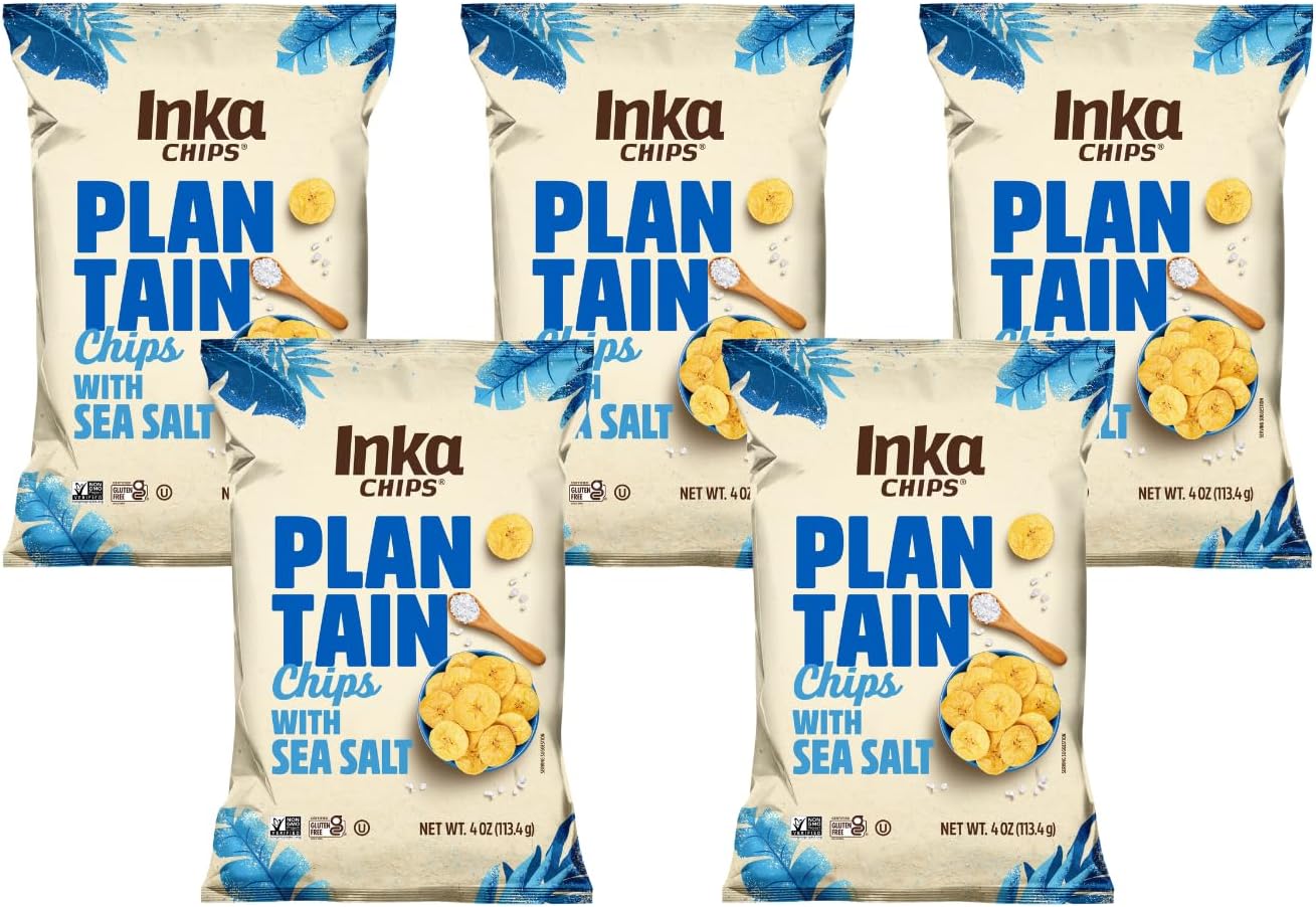 Plantain Chips, Original Sea Salt, 4 Ounce (Pack of 5)