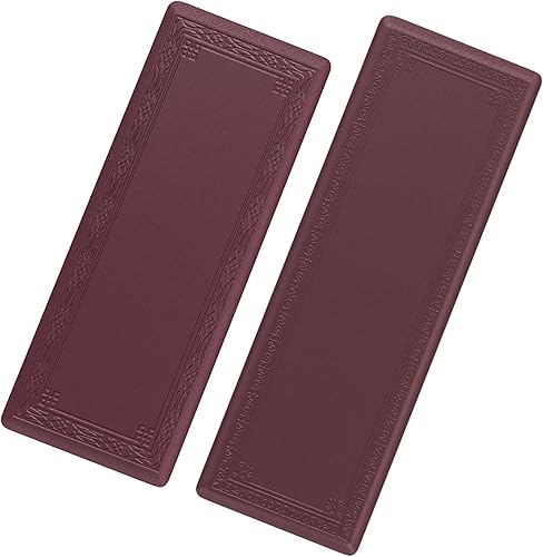 Juego de tapetes de cocina antifatiga, color borgoña (24 x 60 pulgadas y 24 x 72 pulgadas)