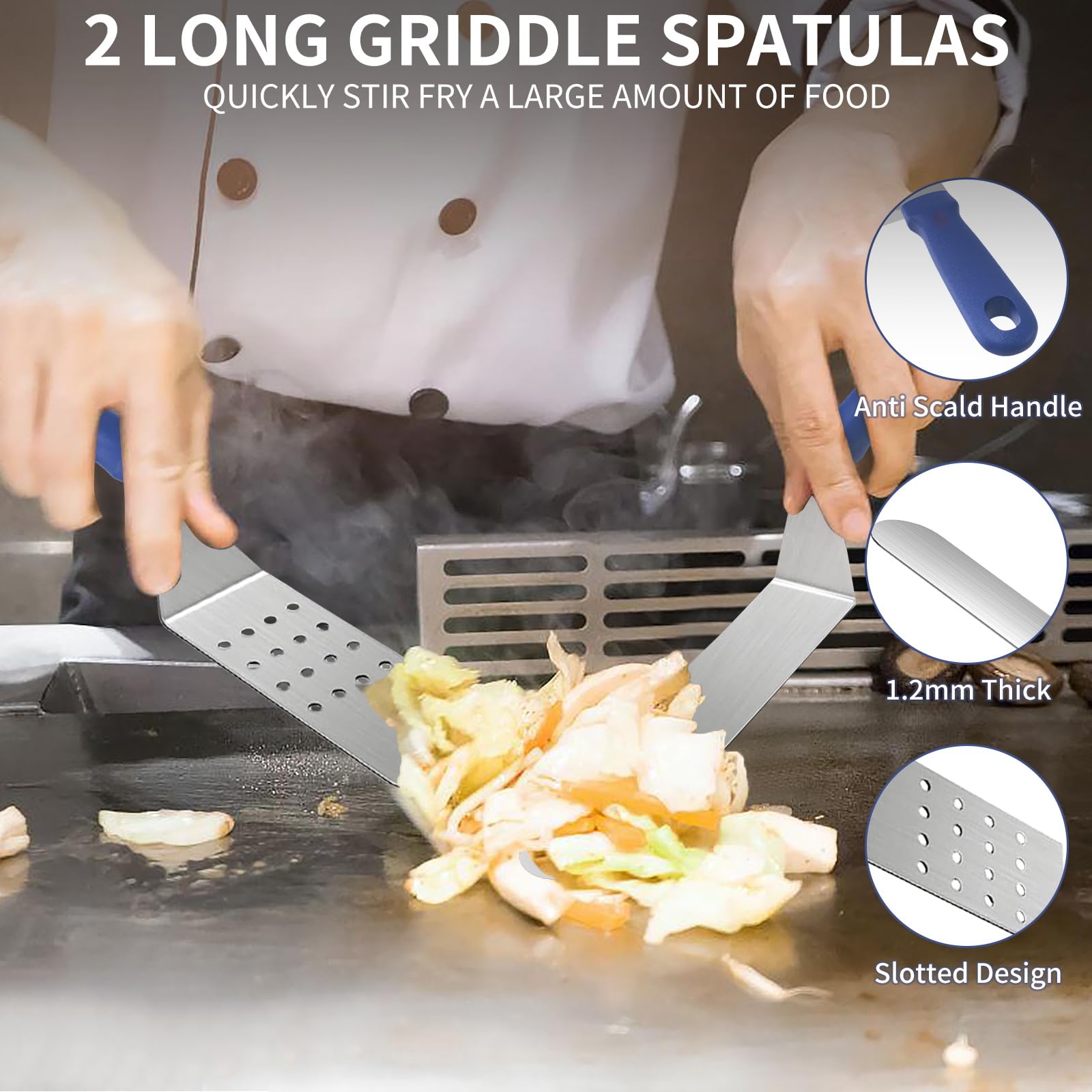 Kit Accessoires Barbecue 24 Pièces Pour Plaques Blackstone/Camp Chef - Spatules, Presse, Couvercle, Etc.